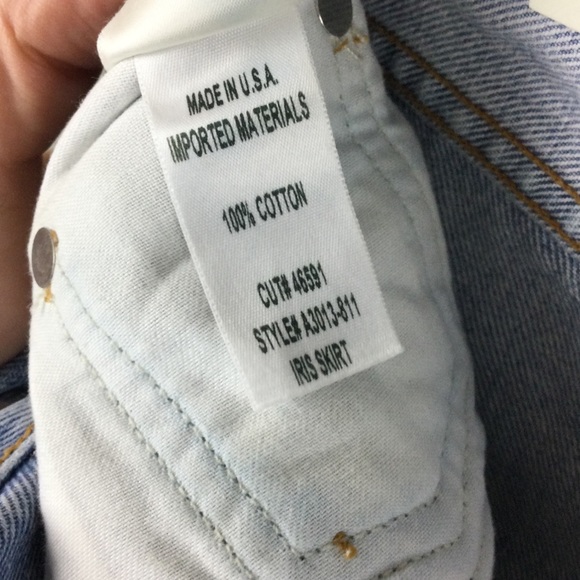 NWT Agolde Iris High Rise A-Line Prankster Wash Denim Mini Skirt Size 25 - Picture 12 of 12